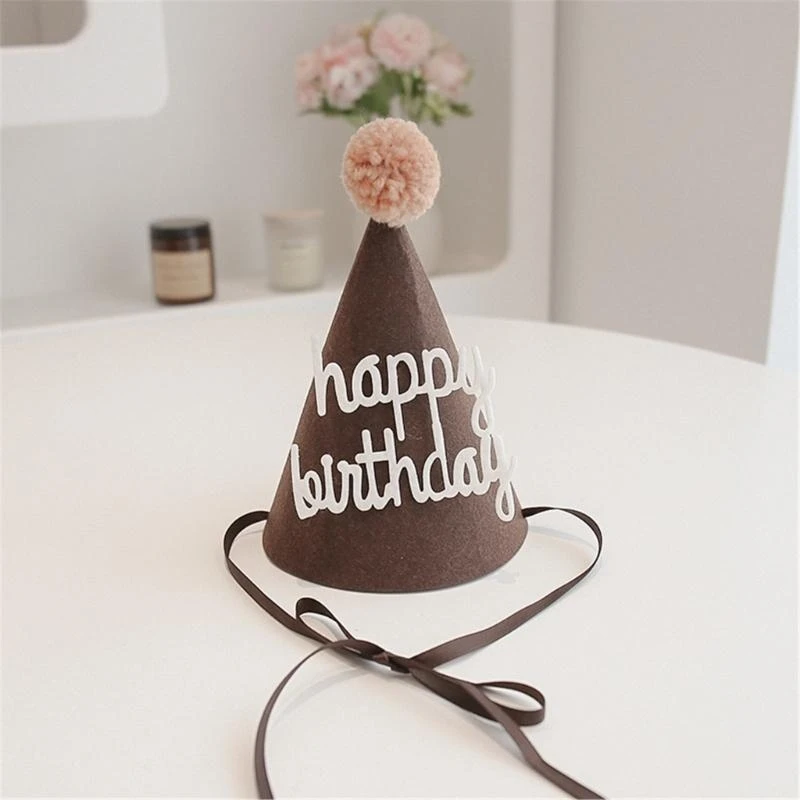 Baby Birthday Hat with Bear Detail in Soft Fabric 3 Baby Birthday Hat with Bear Detail in Soft Fabric - Image 3