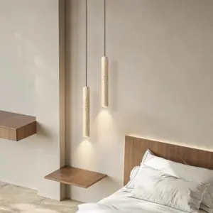 Japanese-Inspired LED Pendant Lamp in Yellow Travertine 11 Sb95fe302257a4da3ad7aba17e15841124