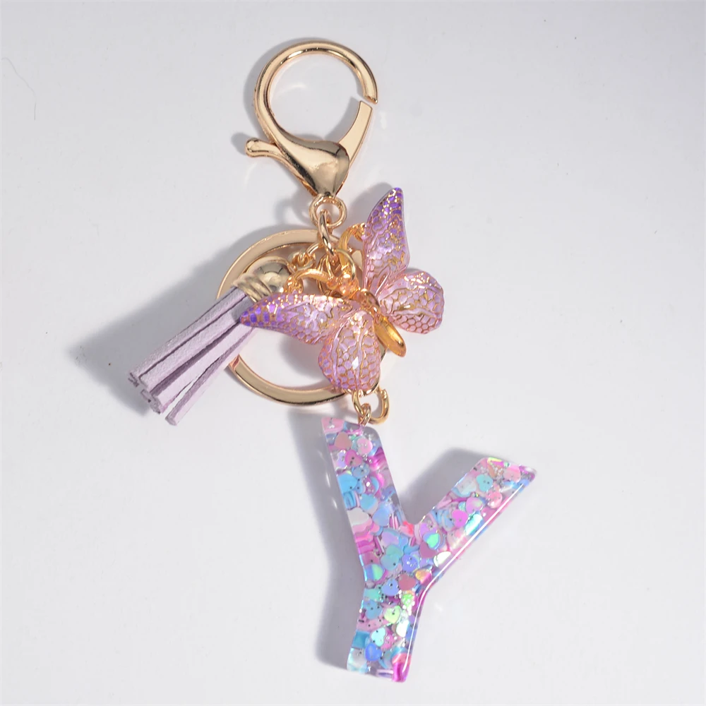 Whimsical Holographic S Keychain with Butterfly 8 Whimsical Holographic S Keychain with Butterfly - Image 8