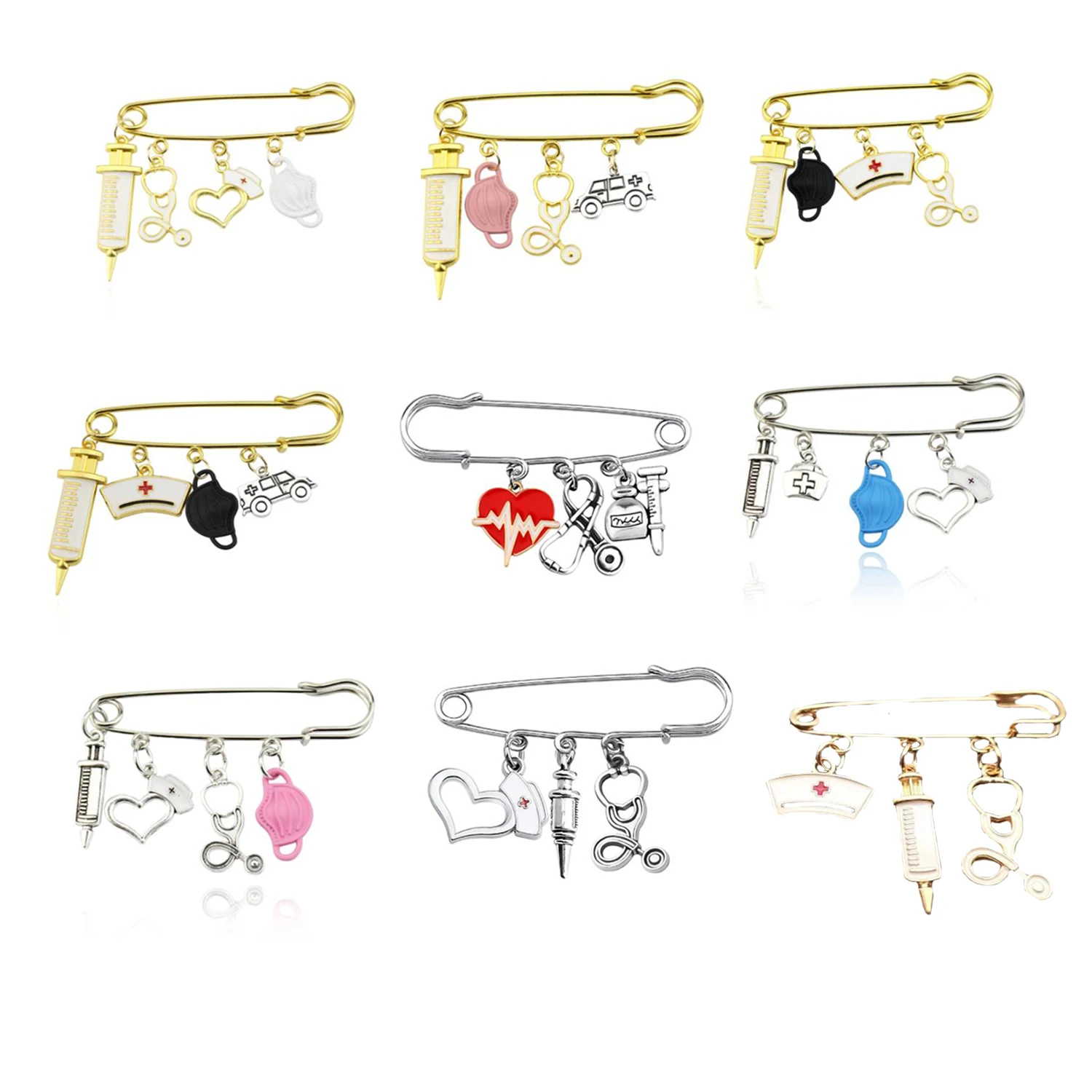 Medical-Themed Brooch Collection with Enamel Accents 1 Medical-Themed Brooch Collection with Enamel Accents