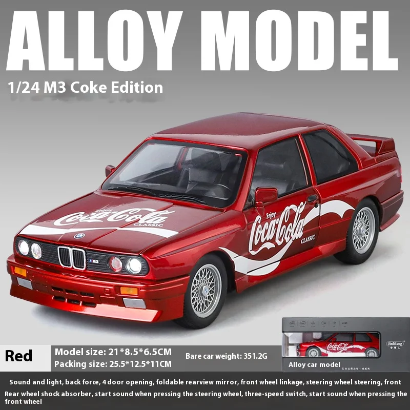 1:24 Coca-Cola Sports Car Model with Sound and Light 7 1:24 Coca-Cola Sports Car Model with Sound and Light - Image 7