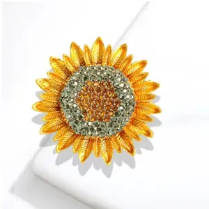 Vivid Sunflower Brooch with Rhinestones 8 Sb98970f147bf4c47a37bfc25d59b7b44q