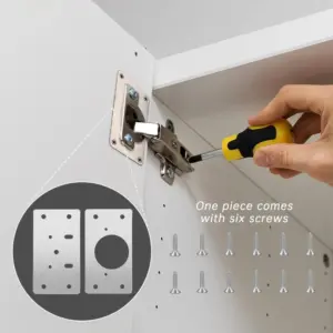 Stainless Steel Cabinet Hinge Repair Plates Set 14 Sb98e7b0080a84627b9e0640d62ee9d01Y