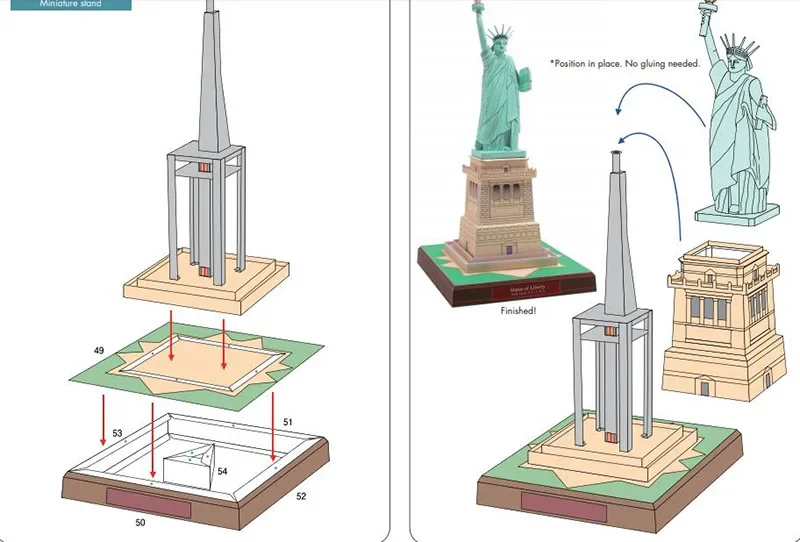 Statue of Liberty 3D Paper Model Kit 3 Statue of Liberty 3D Paper Model Kit - Image 3