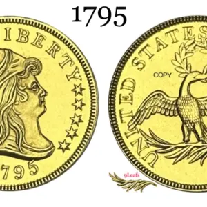 Vintage Gold Replica Coin of 1795 10 Sb9a03f7325534147affdaadb664e3828l