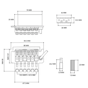 Gold Guitar Tremolo System Bridge XY001 11 Sb9e456e47fa4470a9f78a2467c7ef3785