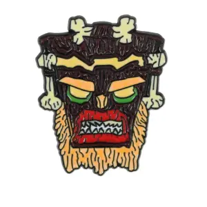 Funny Retro Totem Mask Brooch for Unisex