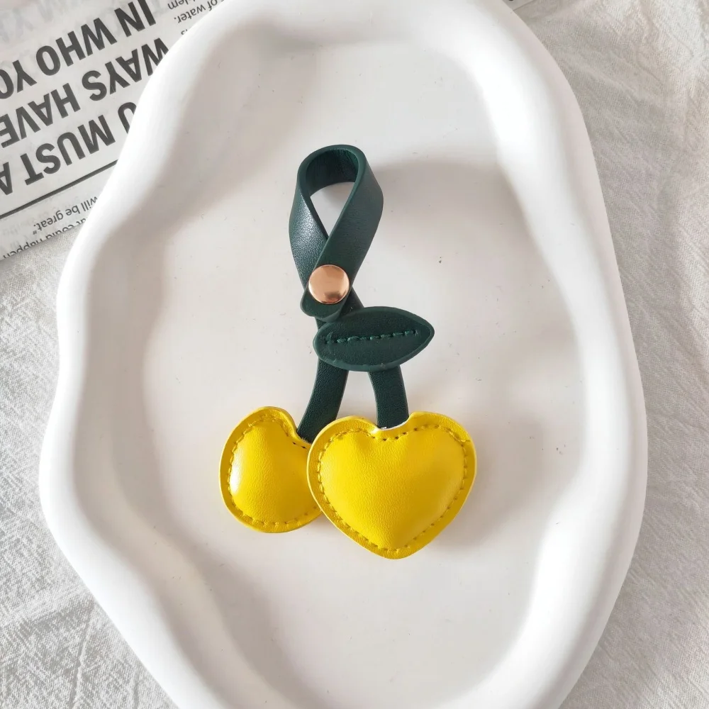 Cherry-Themed Leather Keychain for Women 9 Cherry-Themed Leather Keychain for Women - Image 9