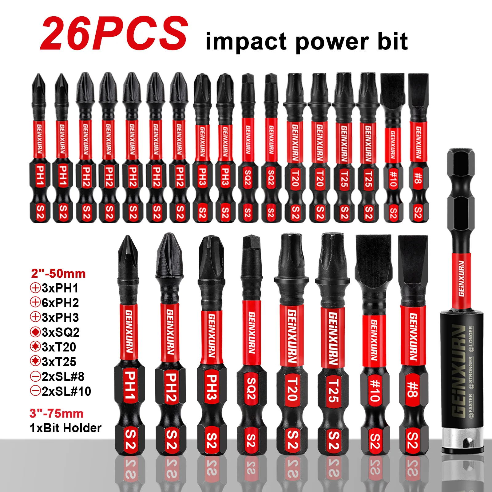 Professional Impact Screwdriver Bit Set 17/20/26 Pieces 9 Professional Impact Screwdriver Bit Set 17/20/26 Pieces - Image 9