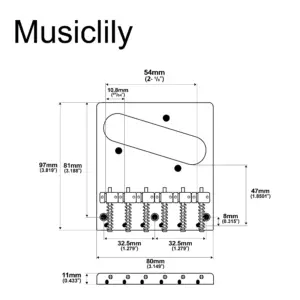 Musiclily Pro 54mm Tele Guitar Bridge with Brass Saddles 8 Sba2920072d6b48e3a4073789629582adc
