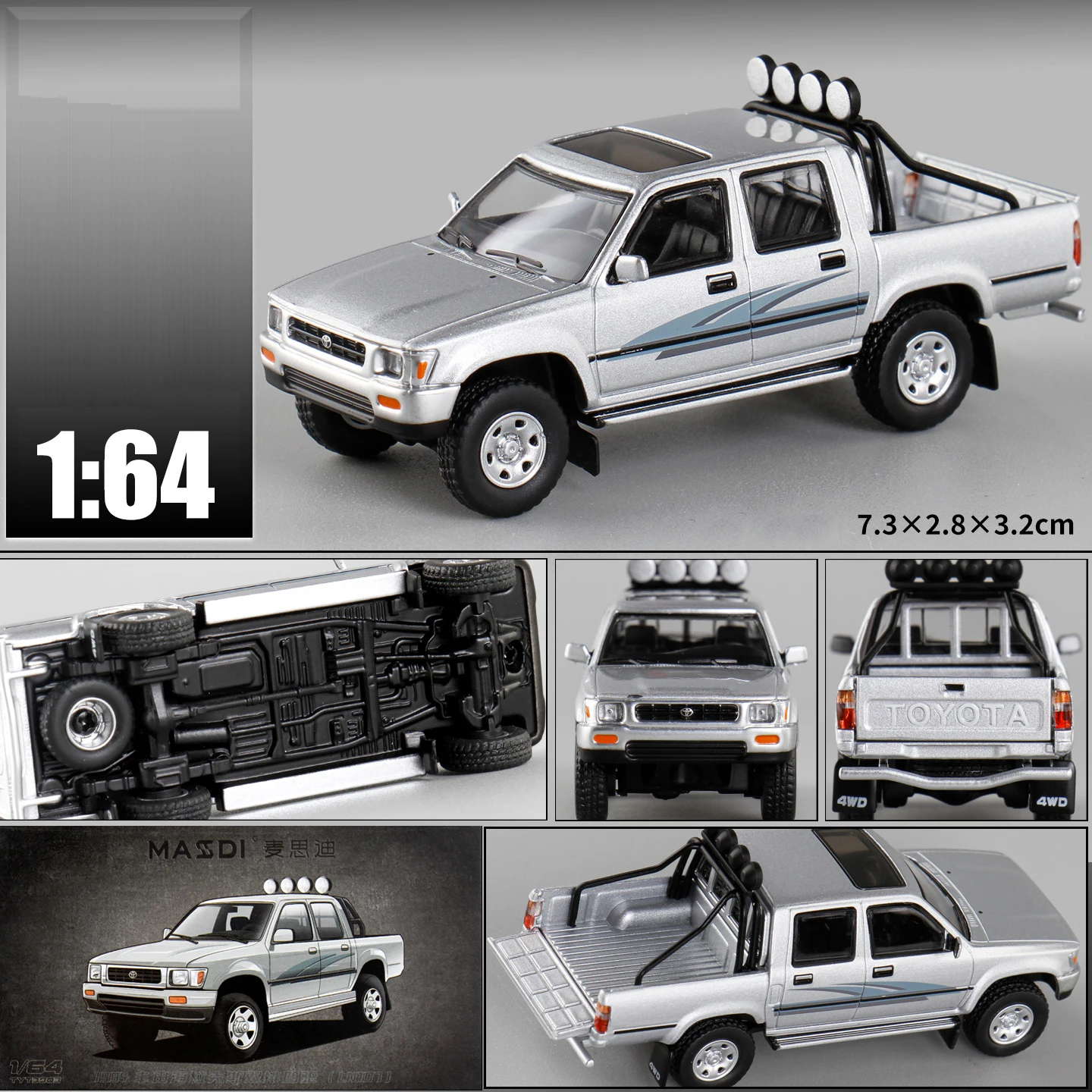 1:64 Lesdi HiLux Pickup Diecast Model 2 1:64 Lesdi HiLux Pickup Diecast Model - Image 2