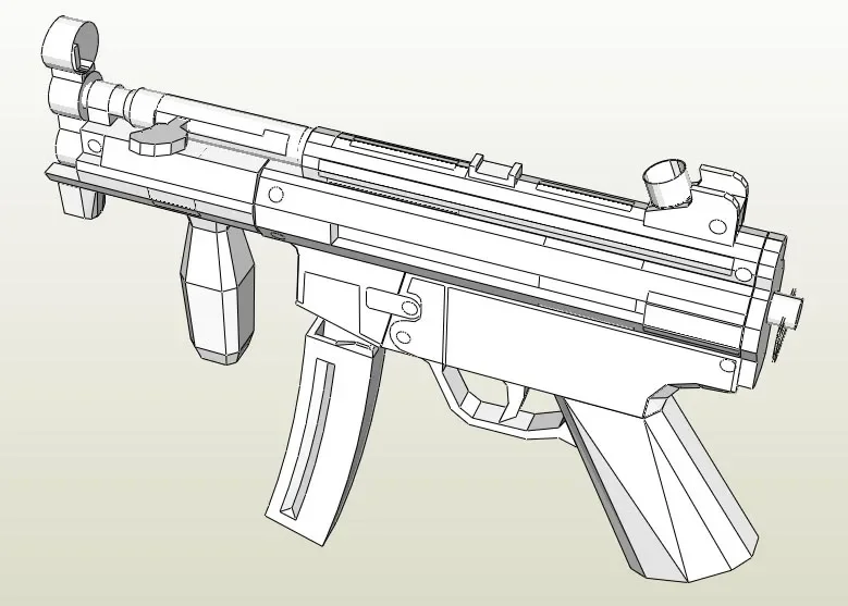 MP5K Paper Model for Display 4 MP5K Paper Model for Display - Image 4