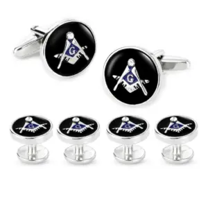 Masonic Cufflink Set with Shirt Studs
