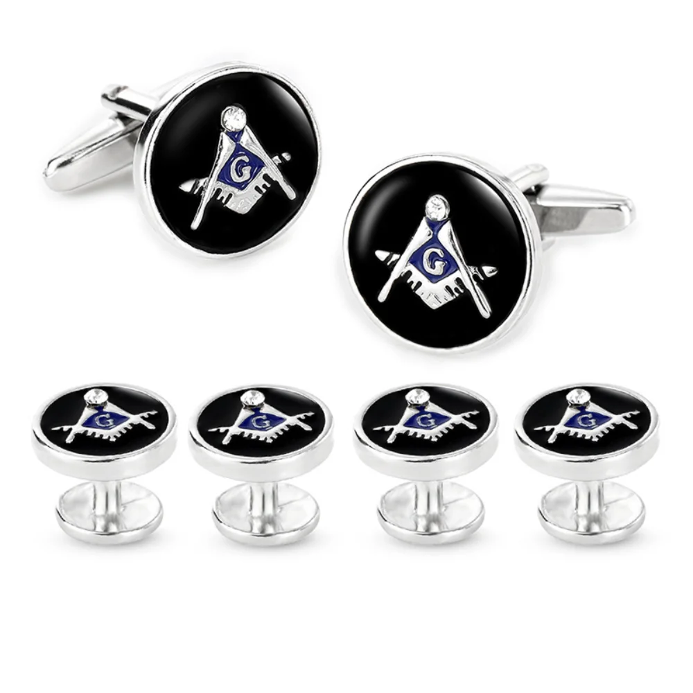 Masonic Cufflink Set with Shirt Studs 1 Masonic Cufflink Set with Shirt Studs