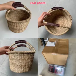 Rustic Handwoven Fruit Basket with Leather Handles 15 Sbb42d02e390444c595e1e433d9fb080bu