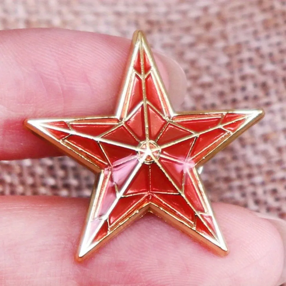 Red Vintage Star Brooch with Enamel Finish 5 Red Vintage Star Brooch with Enamel Finish - Image 5
