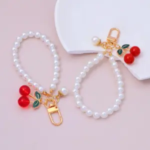 Pearl Chain Keychain with Cherry Charm 12 Sbbf8c4b4b18841618d25b29852c71918g