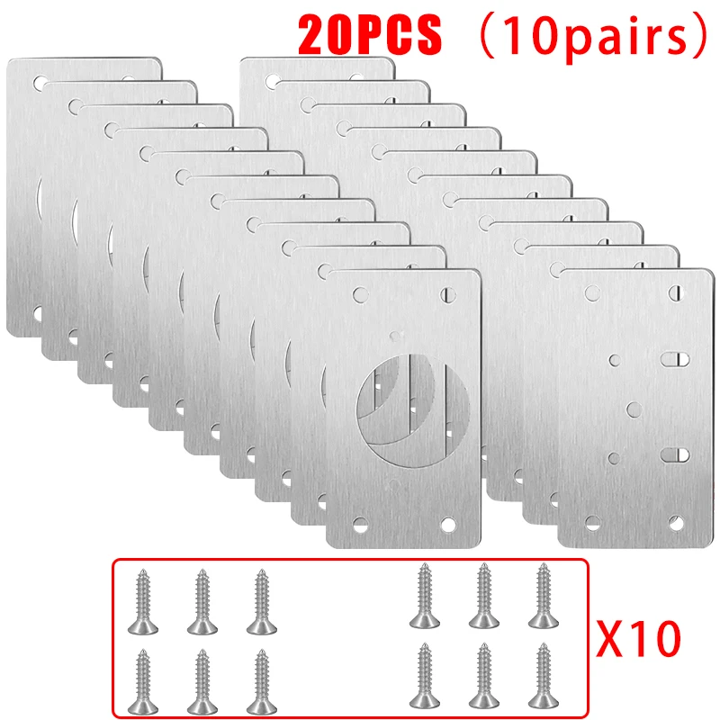 Stainless Steel Cabinet Hinge Repair Plates Set 7 Stainless Steel Cabinet Hinge Repair Plates Set - Image 7
