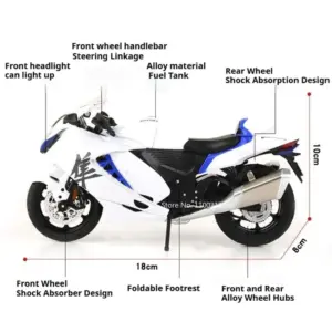 Detailed 1:12 Scale Motorcycle Models Honda CB650 & Suzuki Hayabusa 15 Sbcf436ede97c4f19a78be09e433b674ei