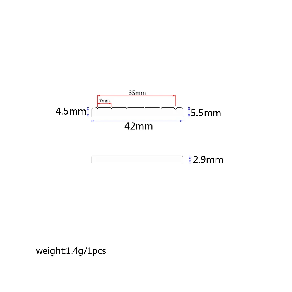 Camel Bone Guitar Nut – 42x2.9x4.5/5.5mm 4 Camel Bone Guitar Nut – 42x2.9x4.5/5.5mm - Image 4
