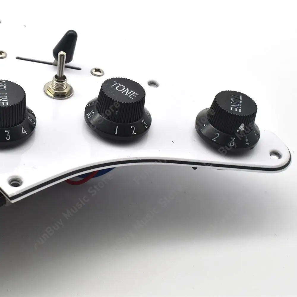 White HSH Electric Guitar Pickguard Assembly 4 White HSH Electric Guitar Pickguard Assembly - Image 4