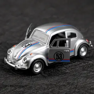 Silver Volkswagen Beetle 1:36 Scale Diecast Model 12 Sbdcc6fe6995b4e4c9554776fff94de55m