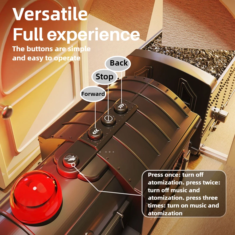 Retro Steam Locomotive Model RC Train Set 5 Retro Steam Locomotive Model RC Train Set - Image 5