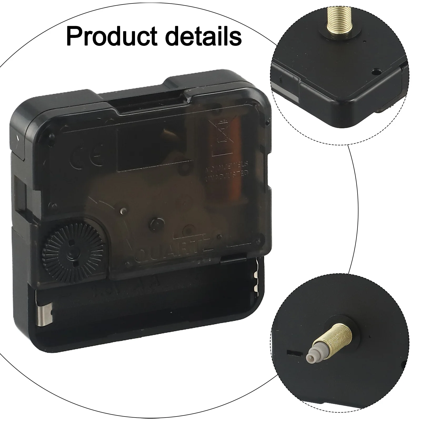 Silent Wall Clock Movement 56x56x16mm with Gold Shaft 5 Silent Wall Clock Movement 56x56x16mm with Gold Shaft - Image 5