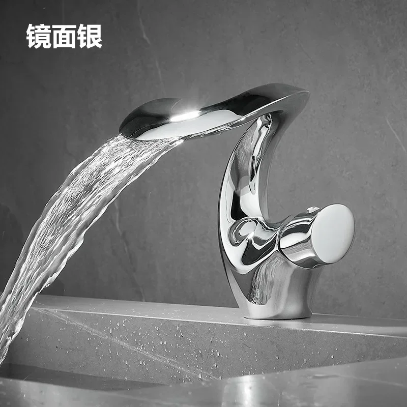 Waterfall Bathroom Faucet in Brushed Gun Grey 10 Waterfall Bathroom Faucet in Brushed Gun Grey - Image 10