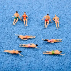 Vibrant Miniature Swimming Figures Set for Dioramas