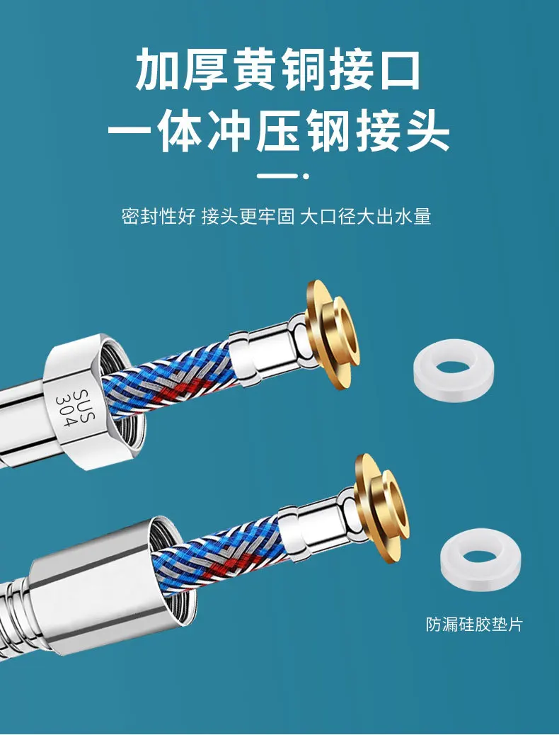 Stainless Steel Bathroom Plumbing Hose 1.5-3m 2 Stainless Steel Bathroom Plumbing Hose 1.5-3m - Image 2