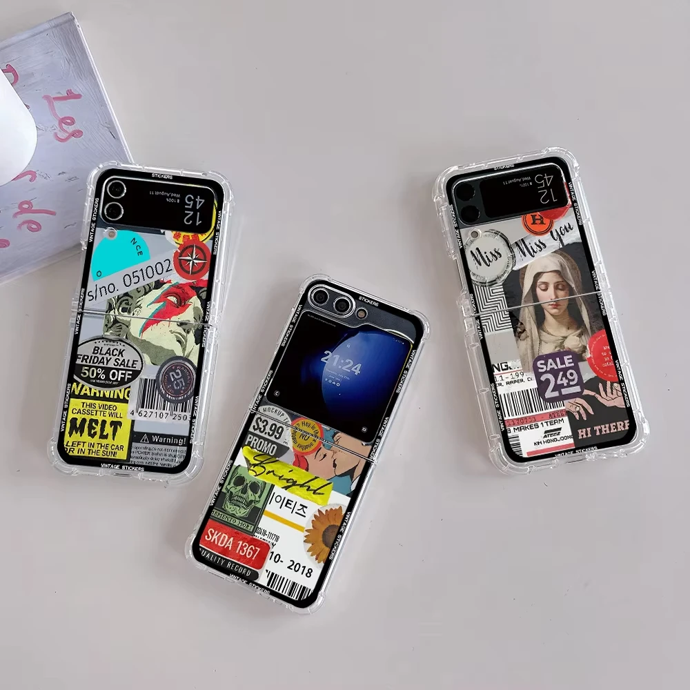 Retro Vintage Collage Phone Case for Samsung Z Flip 3 Retro Vintage Collage Phone Case for Samsung Z Flip - Image 3