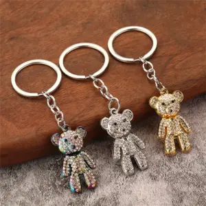 Rhinestone Bear Keychain in Silver, Gold, Rainbow 11 Sbefdde1211b2439b977f442cb82abdadJ
