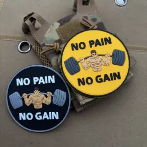No Pain No Gain PVC Fitness Patch 3.15 Inch 12 Sbf05ab69b1424662afbde5f826c068a5D