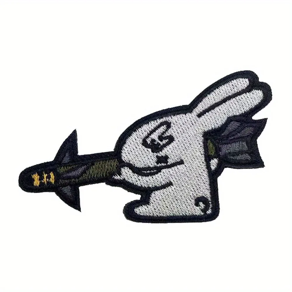 Playful Rabbit Embroidered Badge for Clothing 2 Playful Rabbit Embroidered Badge for Clothing - Image 2