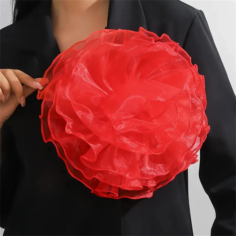 Oversized Mesh Flower Brooch – 27cm 5 Oversized Mesh Flower Brooch – 27cm - Image 5