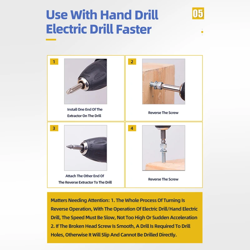Durable Tungsten Carbide Screw Extractor Set 6 Durable Tungsten Carbide Screw Extractor Set - Image 6