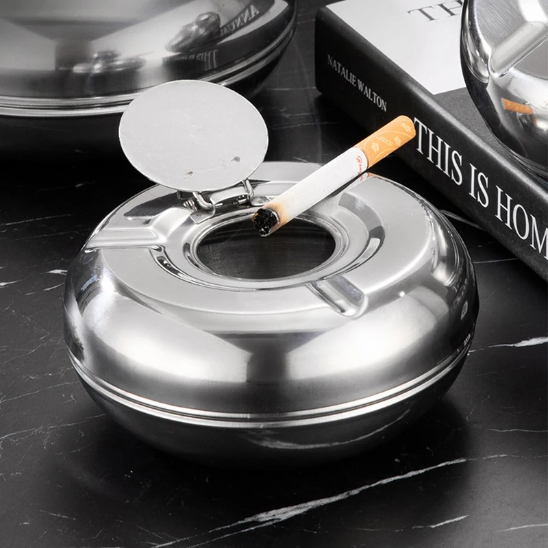 Modern Stainless Steel Windproof Ashtray 2 Modern Stainless Steel Windproof Ashtray - Image 2