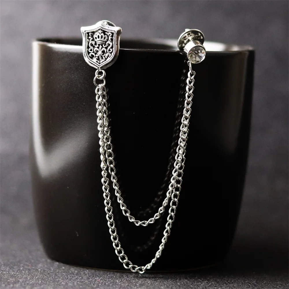 Silver Men’s Vintage Shield Brooch 4 Silver Men’s Vintage Shield Brooch - Image 4