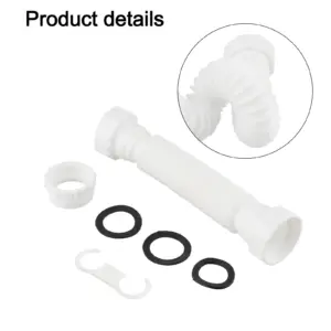 White Flexible Sink Drain Pipe with P-Trap 11 Sc08cab1bf6dc44d1a3fd2d6a07297d9fl