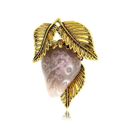 Strawberry Brooch by Drip Oil in Red or Bronze 8 Strawberry Brooch by Drip Oil in Red or Bronze - Image 8