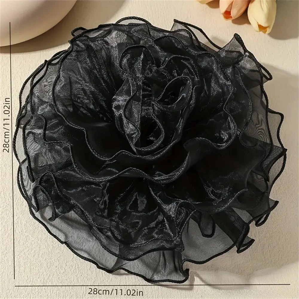 Oversized Mesh Flower Brooch – 27cm 2 Oversized Mesh Flower Brooch – 27cm - Image 2