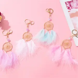 Elegant Dream Catcher Keychain in Champagne Gold 14 Sc164e65cb6964193b13ed4afe758a841t