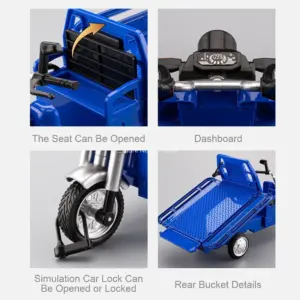 Red 1:12 Scale Cargo Tricycle Model by MAKEDA 10 Sc172cb9783f349d5874ba915777b26a1b