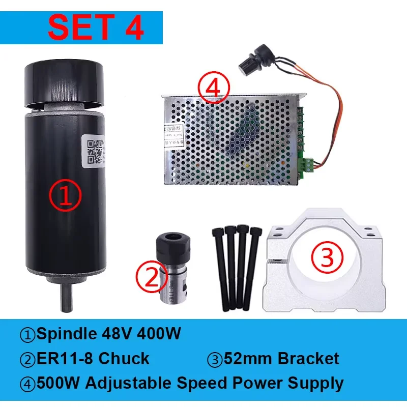 48V 300W/400W DC Spindle Motor Kit 7 48V 300W/400W DC Spindle Motor Kit - Image 7