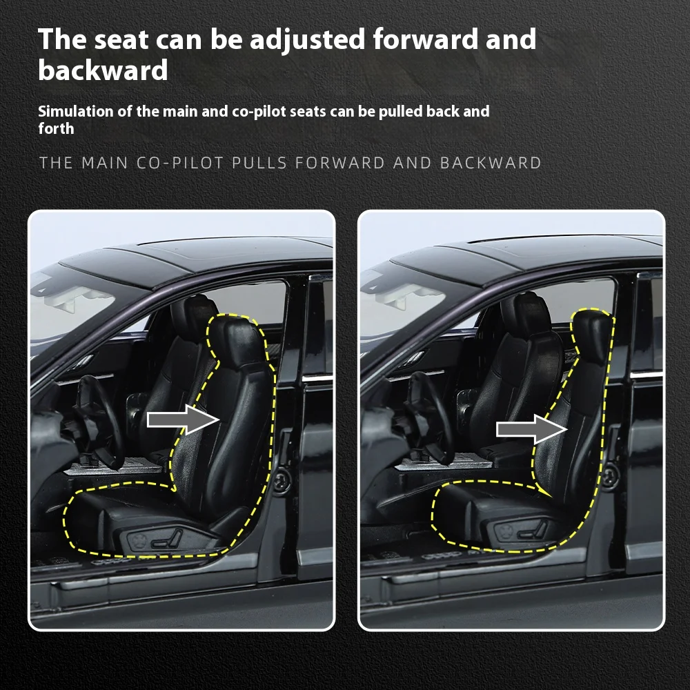 Black 1:18 Scale A6L Alloy Model Car 5 Black 1:18 Scale A6L Alloy Model Car - Image 5