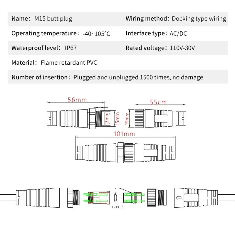 IP67 Waterproof M15 Connector Kit for Outdoor Use 5 IP67 Waterproof M15 Connector Kit for Outdoor Use - Image 5