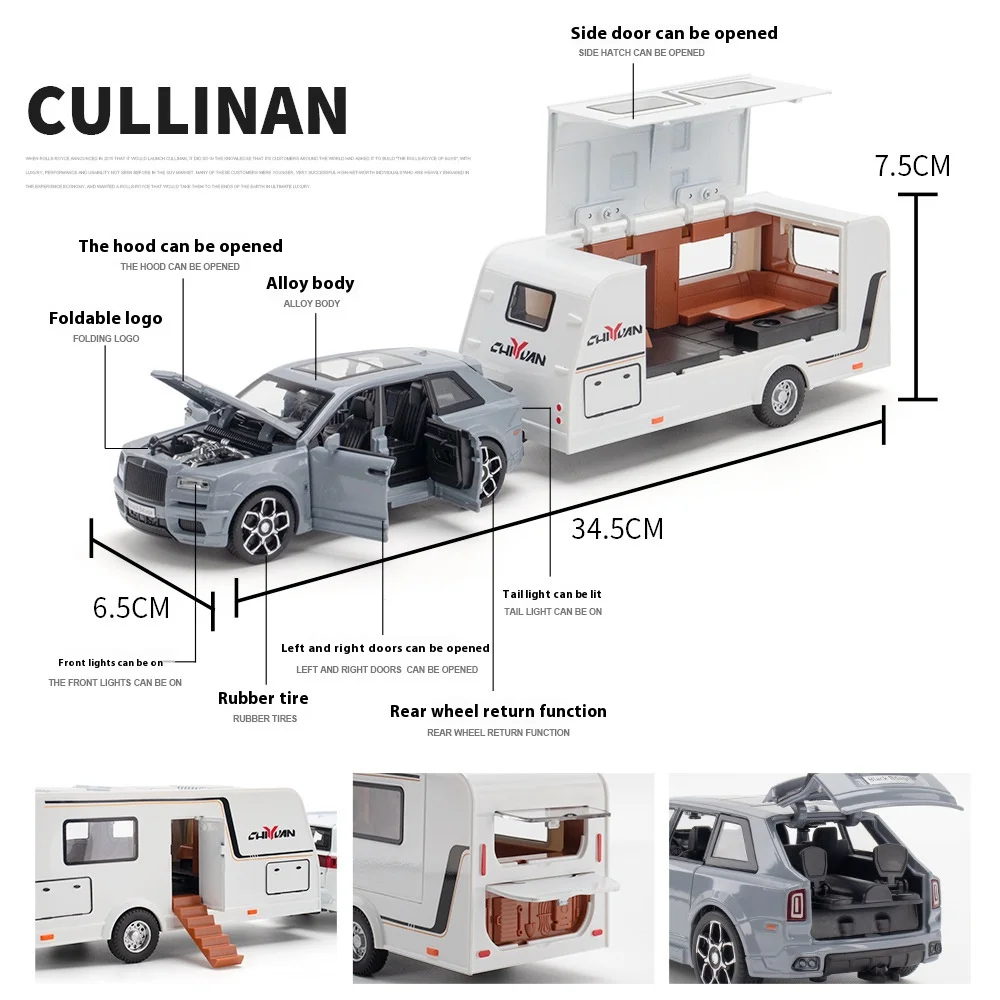 Diecast Rolls-Royce Cullinan RV Model 1:32 Scale 6 Diecast Rolls-Royce Cullinan RV Model 1:32 Scale - Image 6