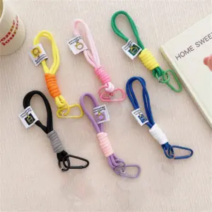Colorful Braided Wrist Strap Keychain for Keys and Bags