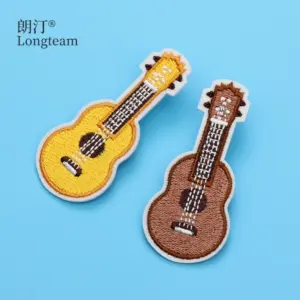 Vibrant embroidered guitar patch AS-007